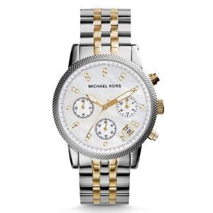 Michael Kors two tone chronograph watch
